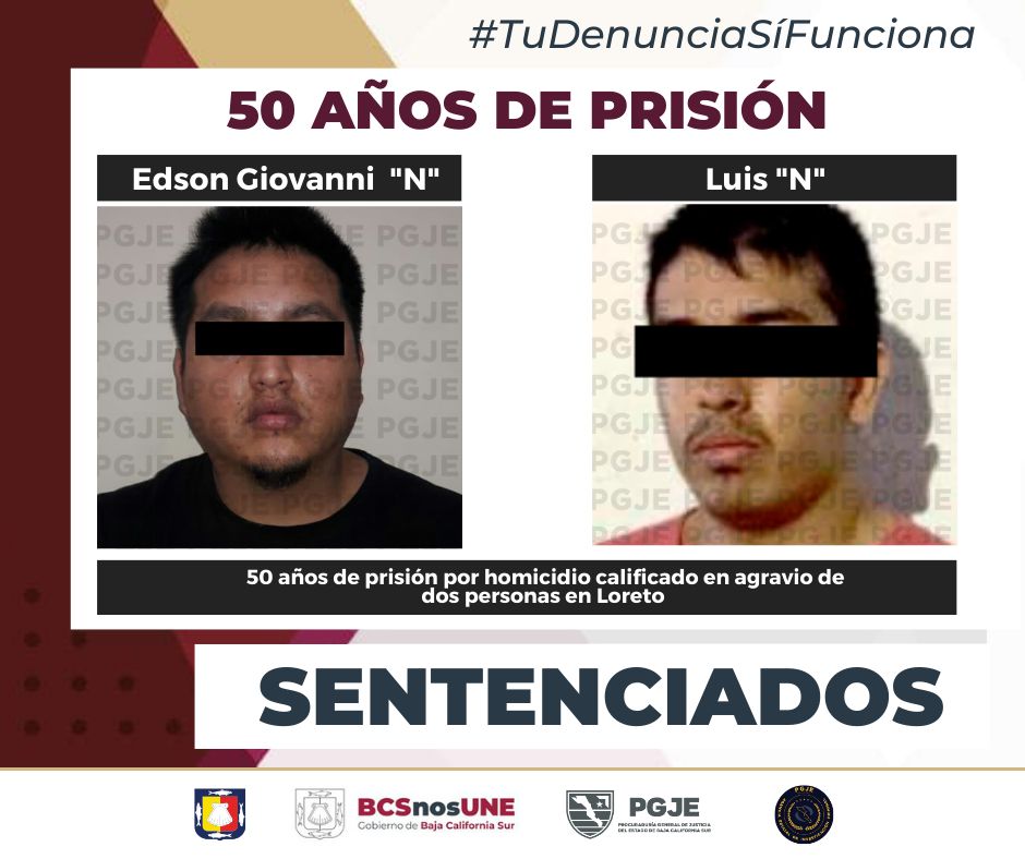50 años de prisión para «El Chuky» y «El Luisito» por homicidio doloso empleado por tortura.