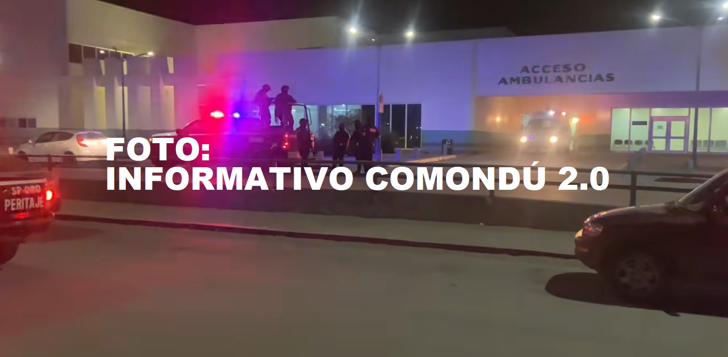 "Foto del exterior del Hospital General de Ciudad Constitución, donde fue ingresada una persona herida por disparos de arma de fuego provenientes de Villamorelos."