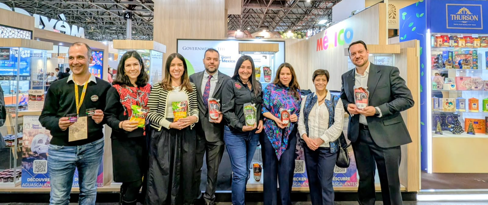 Imagen difundida por Gobierno de Aguascalientes: Cuatro marcas de Aguascalientes presentan alimentos y salsas en SIAL París 2026