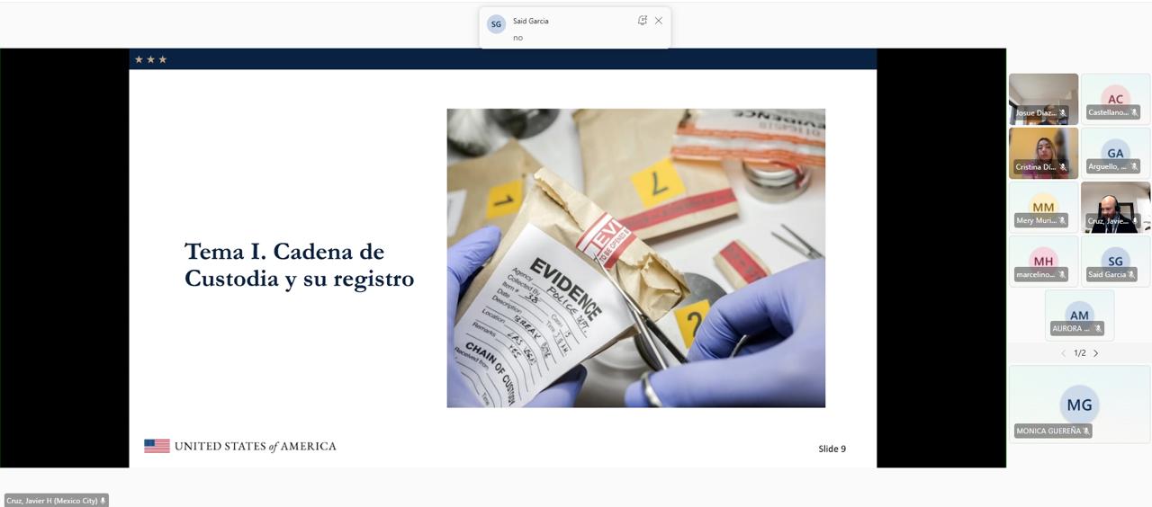 PGJE capacita a 20 peritos en cadena de custodia y consentimiento informado