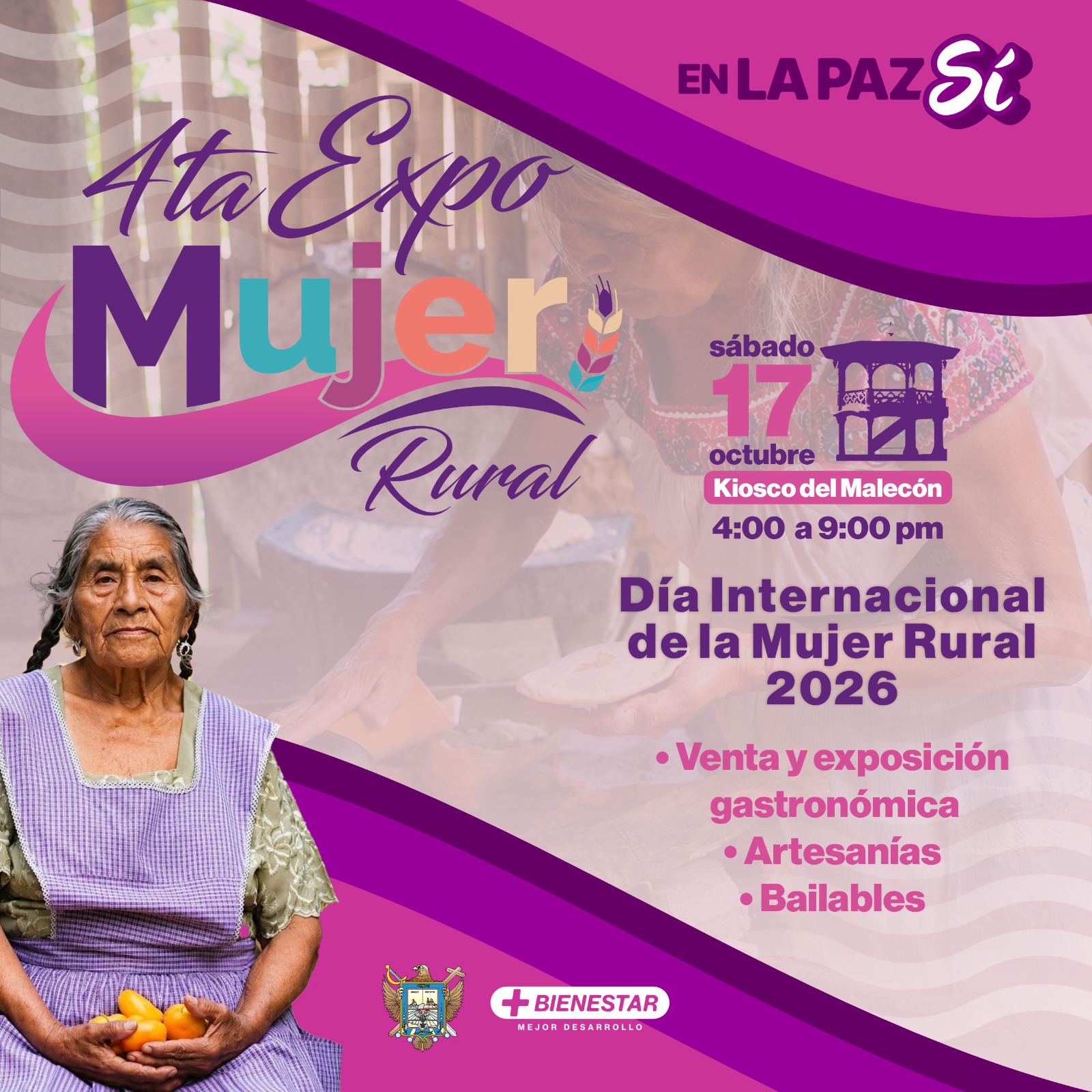 Expo Mujer Rural reunirá a emprendedoras de 18 comunidades en el Malecón de La Paz