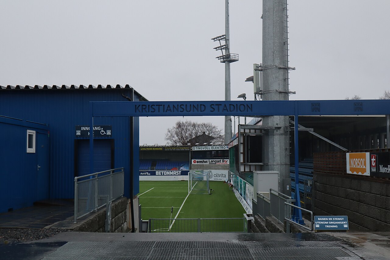Estadio de Kristiansund en enero de 2022; imagen de archivo, no del partido contra KFUM.