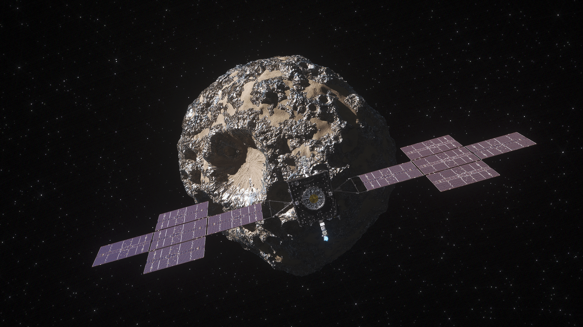 La nave Psyche acelera rumbo a un asteroide metálico con motores eléctricos alimentados por el Sol