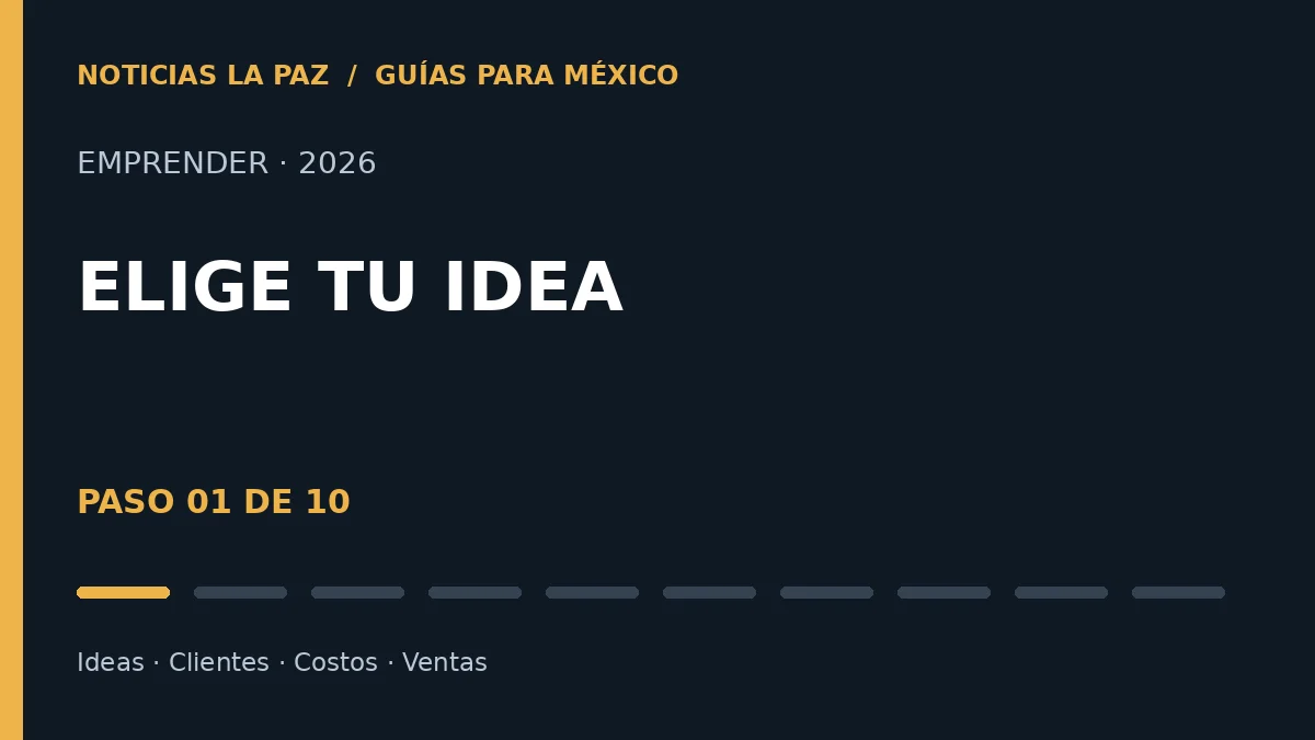 Guía para emprender en México, paso 1 de 10: Ideas de negocios con poca inversión en México: cómo elegir una para empezar en 2026