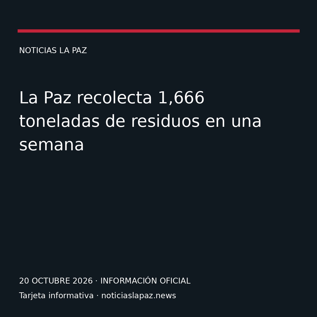 La Paz recolecta 1,666 toneladas de residuos en una semana